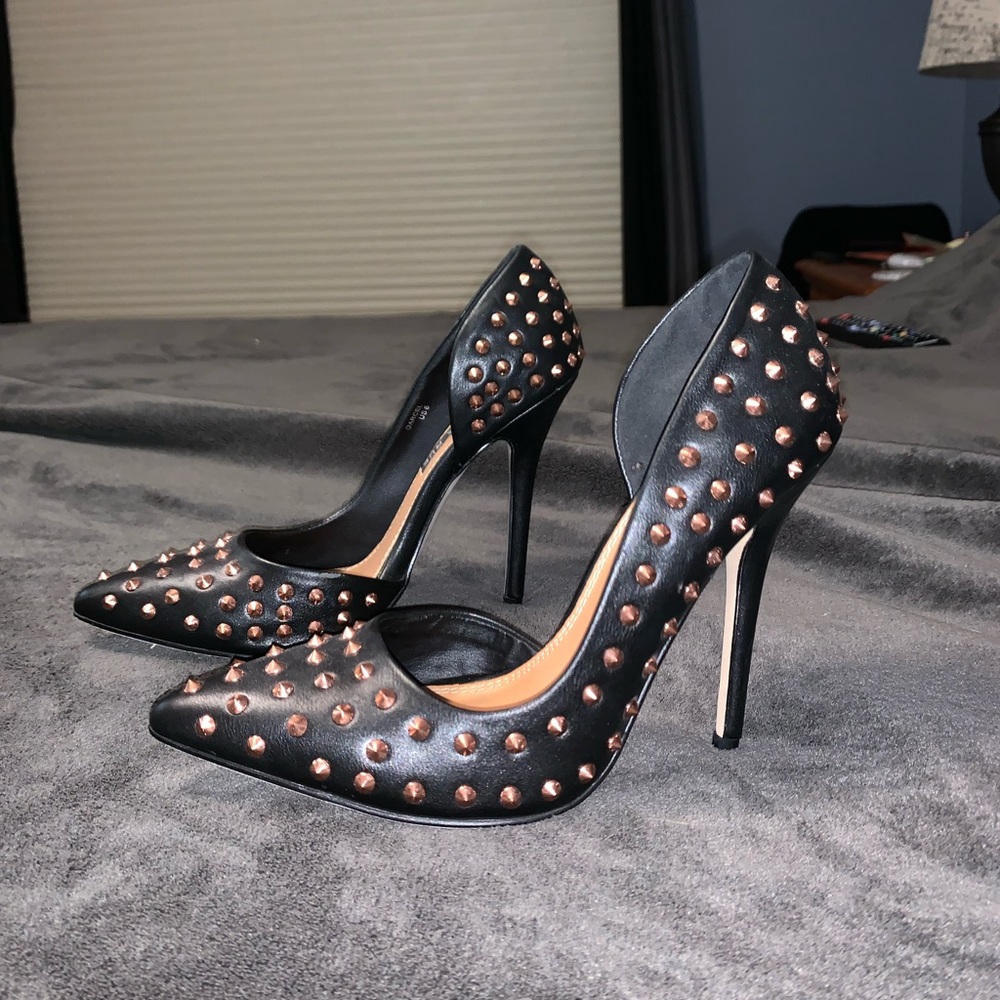 Black studded heels